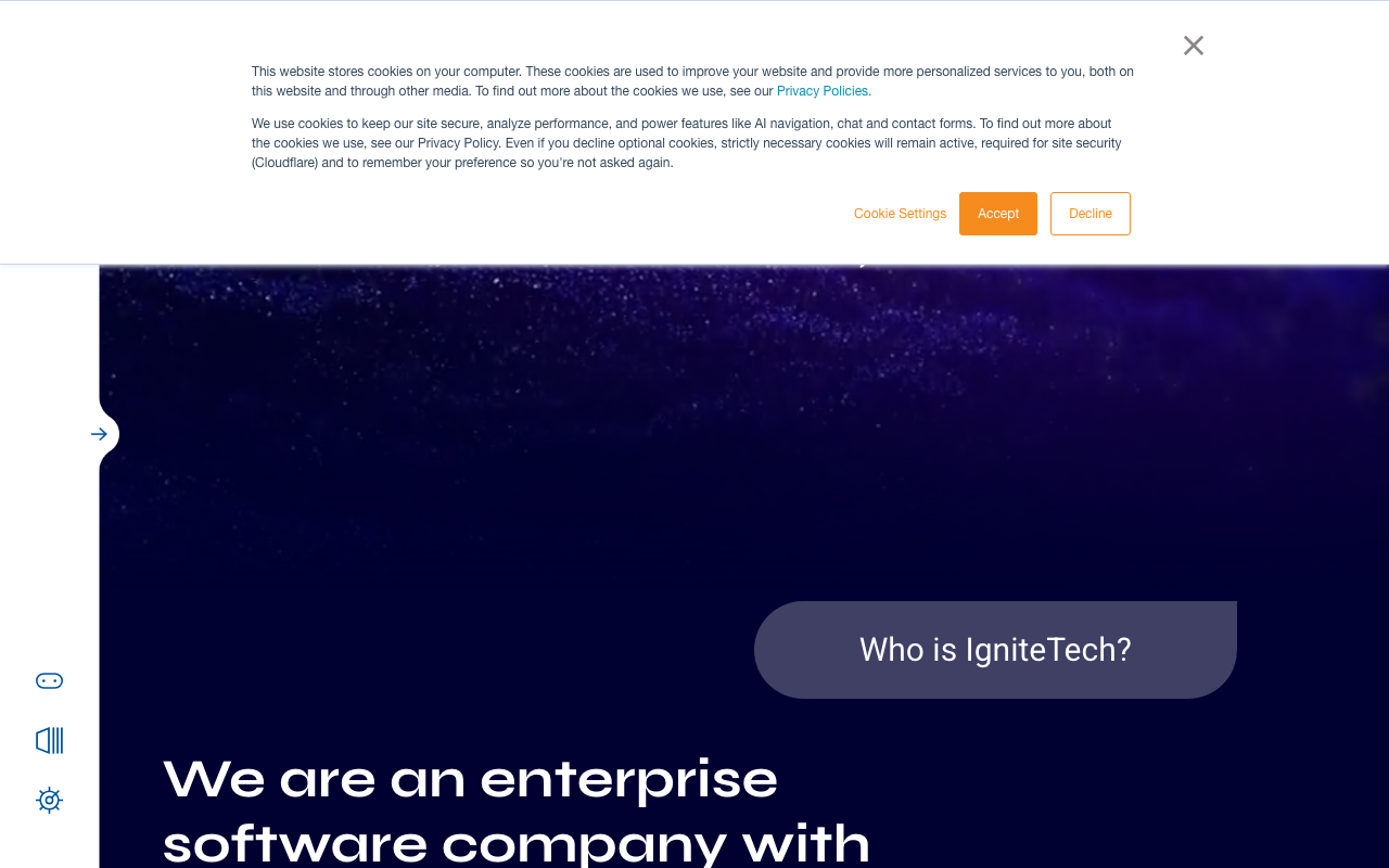 Infer (IgniteTech) homepage, predictive analytics platform